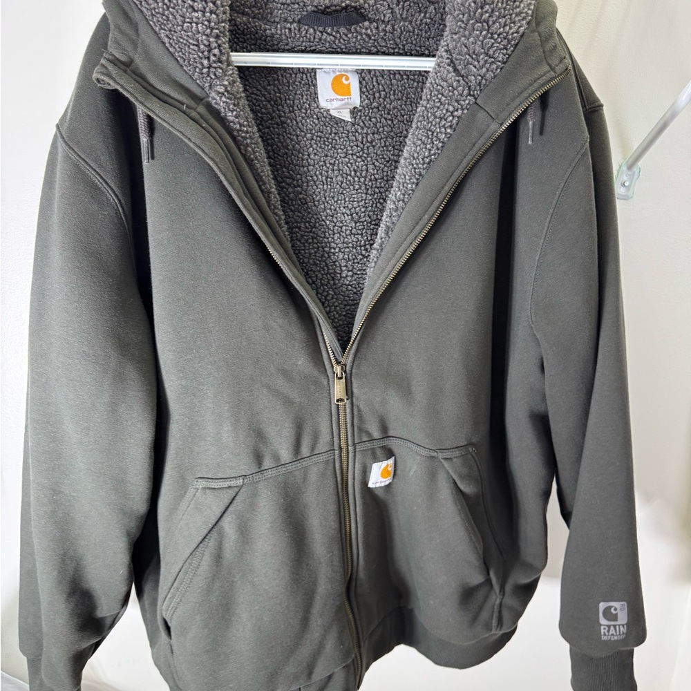 Carhartt Men's Rain Defender Relaxed Fit Midweight Sherpa-Lined Full-Zip